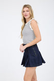 Striped Ruffle Trim Sweater