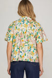 Short Sleeve Half Placket Collar To