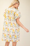 Puff Sleeve Mini Dress