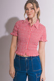 Smocked Gingham Shirt