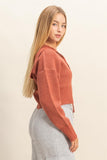 Front Zip Collared Cardigan