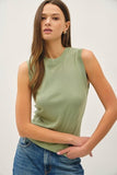 Garment Dyed Basic Cotton Blend Tank Top