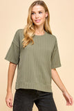 Textured Short Sleeve Top