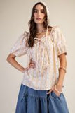 Wall Paper Print Cotton Top