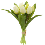 Real Touch Tulip Bouquet White