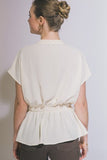 Short Sleeve Peplum Blouse