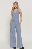 Striped Ribbed Long Pants