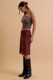 Paisley Chiffon Knee Length Skirt