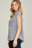 Drop Shoulder Collared Top