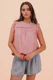Ruffle Detail Solid Knit Top