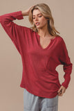 Two Tone Textured Patch Pocket Top