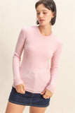 Ribbed Long Sleeve Knit Top