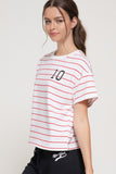 Short Slv Patch Stripe French Terry Top