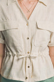 Chambray Button-Up Linen Top