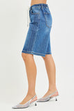 E-band Midrise Relaxed Jorts Side Pinstripe Detail