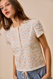 Floral Lace Trim Top