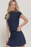 Striped Button Front Knit Top