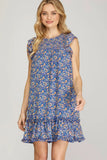 Floral Butterfly Sleeve Mini Dress