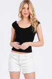 Ruched Ribbed Knit Tank Top