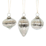 3x3x3 Glass Ornaments, Silver