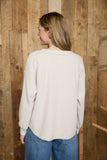 Ribbed Henley Exposed Seam Top