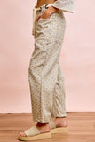Floral Braided Belt Pants
