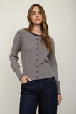 Striped Round Neck Cardigan