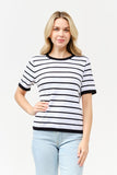 Striped Short Sleeve Sweater