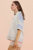 Oversized Half Button Knit Top