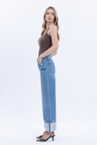High Rise Cuffed Baggy Jeans