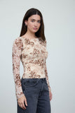 Floral Leopard Knit Top