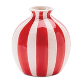 Red & White Striped Vase