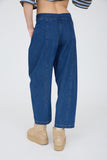 High Waist Front Tie Wide Leg Cropped Pants