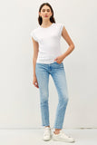 Ribbed Cap Sleeve T-Shirt