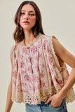 Vintage Floral Textured Top