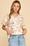 Floral Puff Sleeve Blouse