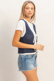 Tie Closure Knit Vest