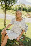Square Neck Smocked Mini Dress