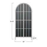 Arched Metal Cabinet W 3 Shelves, Grey
