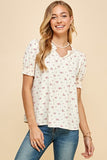 Ruffled Floral Print Top