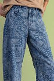 Jacquard Denim Barrel Jeans