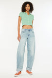 Low Slung Barrel Leg Jeans