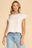 Textured Flutter Sleeve Top