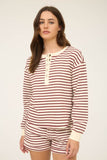 Striped Long Sleeve Henley Top