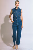 Denim Sleeveless Jumpsuit