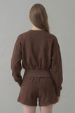 Cotton Terry Balloon Sleeve Sweatshirt
