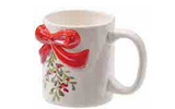 Ceramic Leaf/ Berry/bow Mug