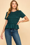 Solid Top With Smocked Detail