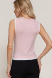 Sleeveless Contrast Layered Sweater
