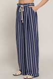 Striped Linen Effect Pants